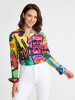 Unique blouse for women - WELCOME CHEMNITZ 2025 - 100% cotton - GERMENS artfashion - Sizes XS to 3XL