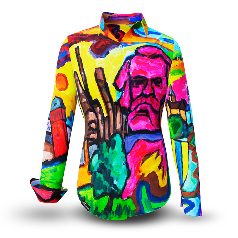 ausgefallene Damenbluse für Damen - WELCOME CHEMNITZ 2025 - 100 % Baumwolle - GERMENS artfashion - Größen XS bis 3XL