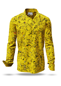 Descubre las camisas de colores para hombre GRAVUR YELLOW - 100 % algodón