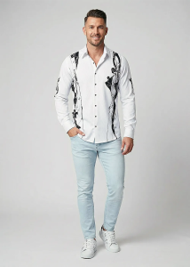 Descubre las coloridas camisas de hombre con botones de BEOWULF - 100 %...