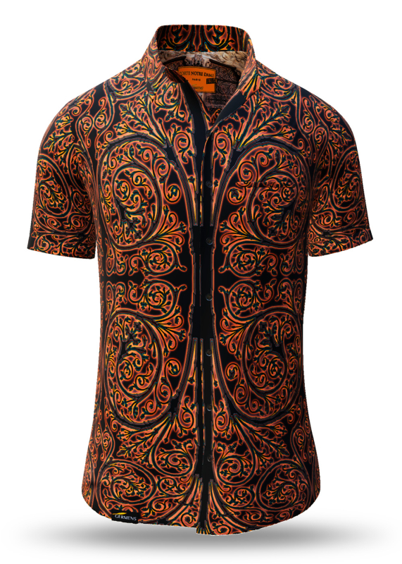 Camisa de verano para hombre PORTE NOTRE-DAME PARIS BOUGIE - 100 % algodón - 10 tallas, de la XS a la 6XL - diseño excepcional - confección de primera calidad - tejidos «Made in Germany» - edición limitada y exclusiva