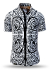 Sommerhemd Herren PORTE NOTRE-DAME PARIS CONTRASTE - 100 % Baumwolle - 10 Größen von XS - 6XL - außergewöhnliches Design - feinste Verarbeitung - Stoffe Made in Germany - limitiert und exklusiv