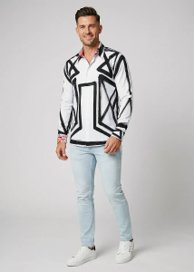Descubre las coloridas camisas de hombre con botones de ROSARIUM -...