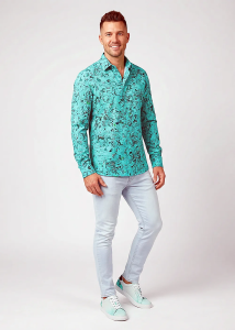 Descubre las coloridas camisas de hombre con botones GRAVUR MINT -...