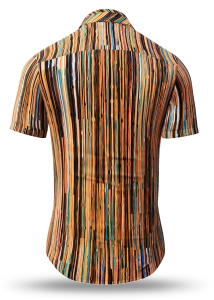 Camisa de verano para hombre WATERFALL BROWN - 100 % algodón - 10...