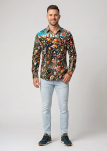 Descubre las coloridas camisas de hombre con botones FLORA...