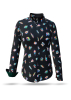 ausgefallene Damenbluse für Damen - SONATA SPECTRUM - 100 % Baumwolle - GERMENS artfashion - Größen XS bis 3XL