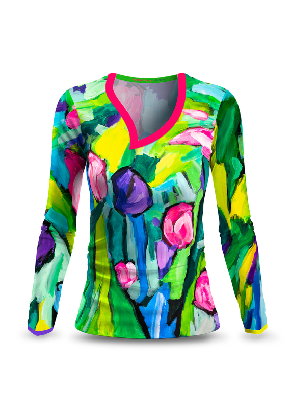 Camisas de manga larga para mujer FIORE ASTRATTA - GERMENS artfashion – 100 % algodón