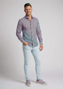 Descubre las camisas de colores para hombre CUBO VIOL - 100 % algodón