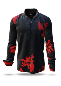 Descubre las coloridas camisas de hombre con botones EMBER BLACK -...