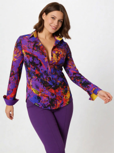 ausgefallene Damenbluse für Damen - AIXON - 100 % Baumwolle - GERMENS artfashion - Größen XS bis 3XL