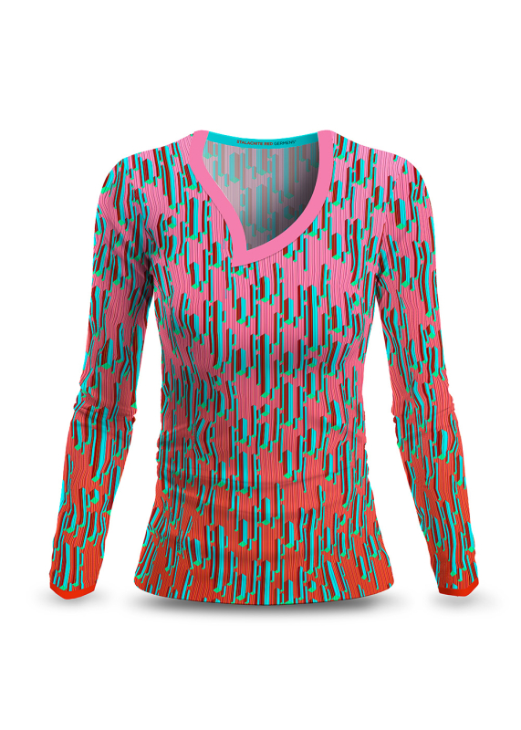 Langarmshirt Damen STALACNITE RED - GERMENS artfashion – 100 % Baumwolle – Größe XL
