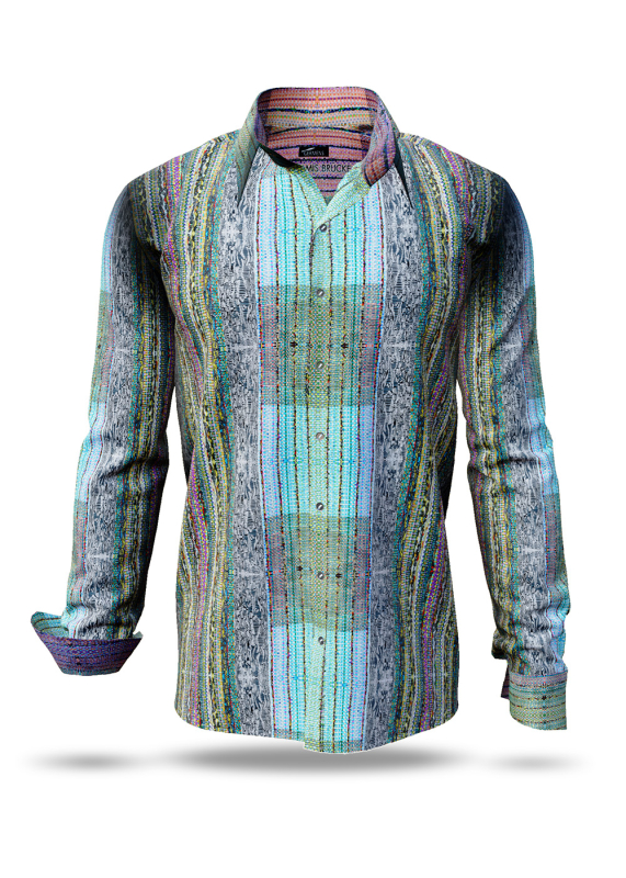 Entdecke bunte Hemden Herren MURAKAMIS BRÜCKE - 100 % Baumwolle