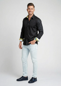 Descubre las coloridas camisas de botones para hombre de WELTENENGEL -...