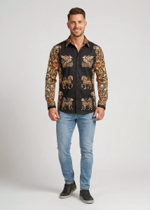 Descubre las coloridas camisas de hombre con botones de BAROQUENT -...