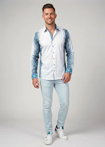 Descubre las coloridas camisas de hombre con botones CRANII - 100 %...