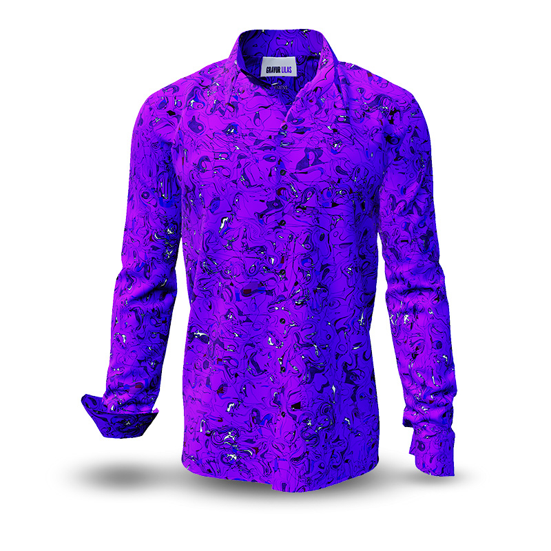 Bunte Hemden Herren GRAVUR LILAS - 100 % Baumwolle