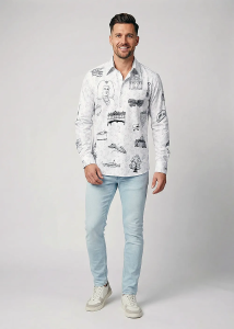 Descubre las camisas para hombre ELBFLORENZ DRESDEN DAYDREAM - 100 %...