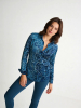 ausgefallene Damenbluse für Damen - CONCHIFERA OCEAN - 100 % Baumwolle - GERMENS artfashion - Größen XS bis 3XL