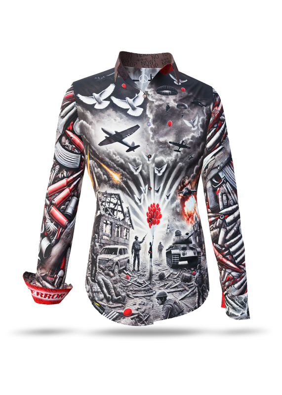 ausgefallene Damenbluse für Damen - STOP NOW! - 100 % Baumwolle - GERMENS artfashion - Größen XS bis 3XL
