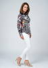 ausgefallene Damenbluse für Damen - STOP NOW! - 100 % Baumwolle - GERMENS artfashion - Größen XS bis 3XL