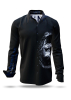 Descubre las camisas de colores para hombre TYPEWRITER KARL MARX BLACK - 100 % algodón