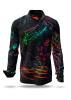 Descubre las camisas de colores para hombre «RINGELKRINGEL IN DER NACHT» - 100 % algodón