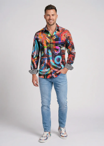 Descubre las coloridas camisas de hombre de DAPURITOJO -...