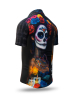 Sommerhemd Herren DIA DE LOS MUERTES – GERMENS artfashion – 100 % Baumwolle - Größe 4XL