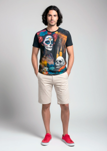 Camisetas exclusivas para hombre - DÍA DE LOS MUERTOS - 100 %...