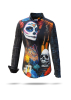 ausgefallene Damenbluse für Damen - DIA DE LOS MUERTES - 100 % Baumwolle - GERMENS artfashion - Größen XS bis 3XL