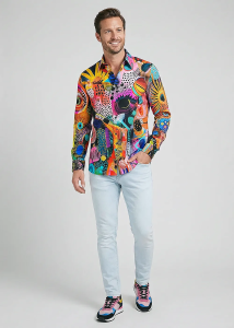 Camisa de colores ZIRPA para hombre - 100 % algodón - GERMENS...