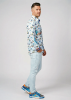 Camisa MYBODICK para hombre con motivos de peces - 100 % algodón - GERMENS artfashion