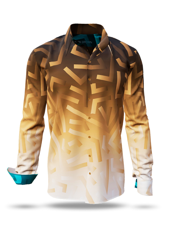Camisa marrón GON BROWN para hombre - 100 % algodón - GERMENS artfashion