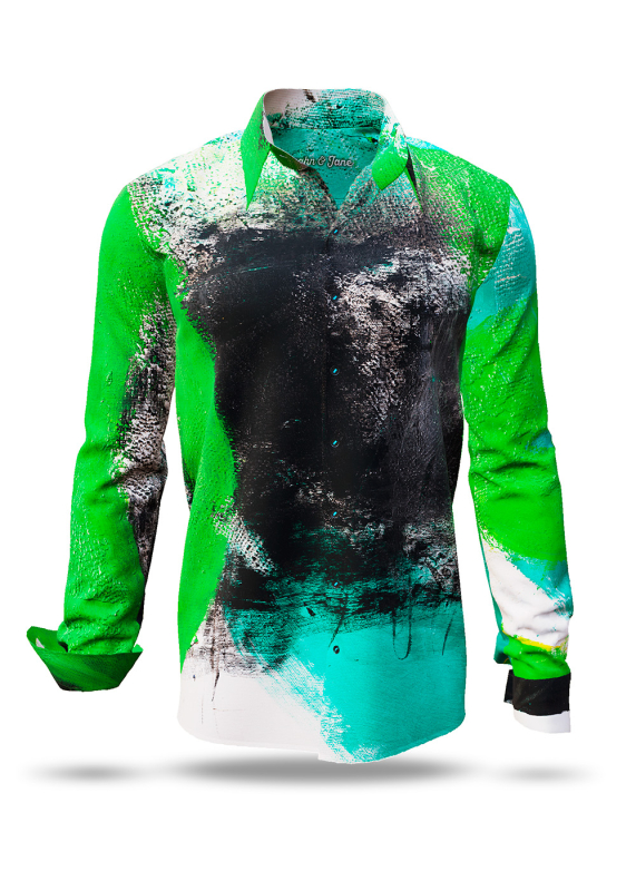 TARZAN & JANE grünes Hemd Herren - 100 % Baumwolle - GERMENS artfashion