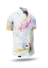 Mens Short Sleeve Button Down RINGELKRINGEL AM MORGEN – GERMENS artfashion – 100 % Cotton - Size M