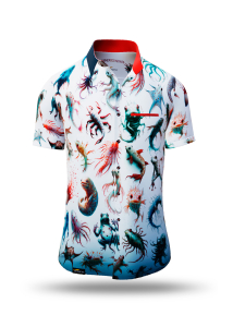 Sommerhemd Herren SUBMERGED MUTANTS - 100 % Baumwolle - 10 Größen von XS - 6XL - außergewöhnliches Design - feinste Verarbeitung - Stoffe Made in Germany - limitiert und exklusiv