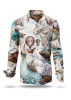 UNA VUELTA AL MUNDO Camisa de manga larga - 100 % algodón - GERMENS artfashion