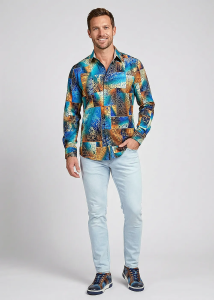 Descubre las coloridas camisas de hombre con botones de DRACO...