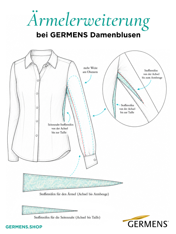 Sleeve expansion for women’s blouses