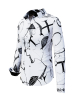 Schwarz-weiße Damenbluse SIGNAL X mit grafischen Zeichen – 100 % Baumwolle – GERMENS artfashion – Größen XS bis 3XL
