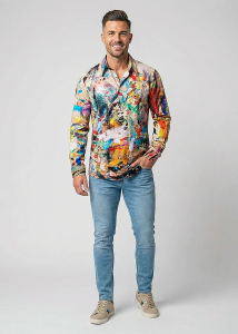Descubre las coloridas camisas de hombre con botones de ZERFLOSSENER...