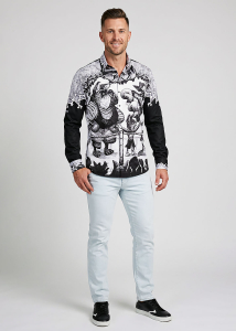 Descubre las coloridas camisas de botones para hombre de ZIRKUSLEBEN -...