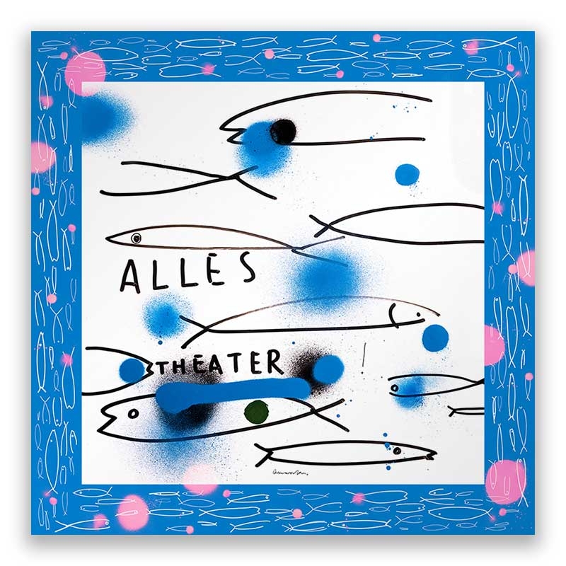 ALLES THEATER - Blau/weißes Seidentuch - GERMENS