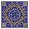 HABIBI LUKIDA - Pañuelo de seda azul oscuro y amarillo dorado - GERMENS