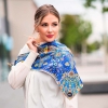 HABIBI LUKIDA - Pañuelo de seda azul oscuro y amarillo dorado - GERMENS