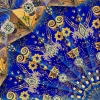 HABIBI LUKIDA - Pañuelo de seda azul oscuro y amarillo dorado - GERMENS