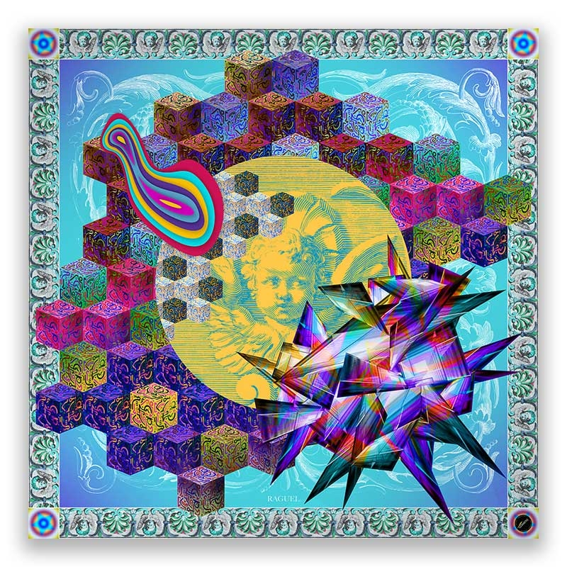 RAGUEL BLUE - Pañuelo de seda estampado - GERMENS