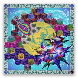 RAGUEL BLUE - Pañuelo de seda estampado - GERMENS
