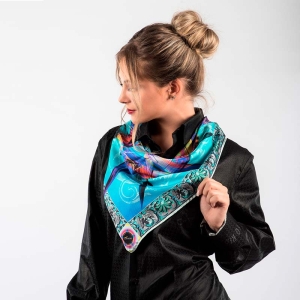 RAGUEL BLUE - Pañuelo de seda estampado - GERMENS